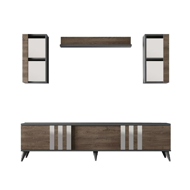 Obývací stěna Chromatic (Antracit + Ořech)