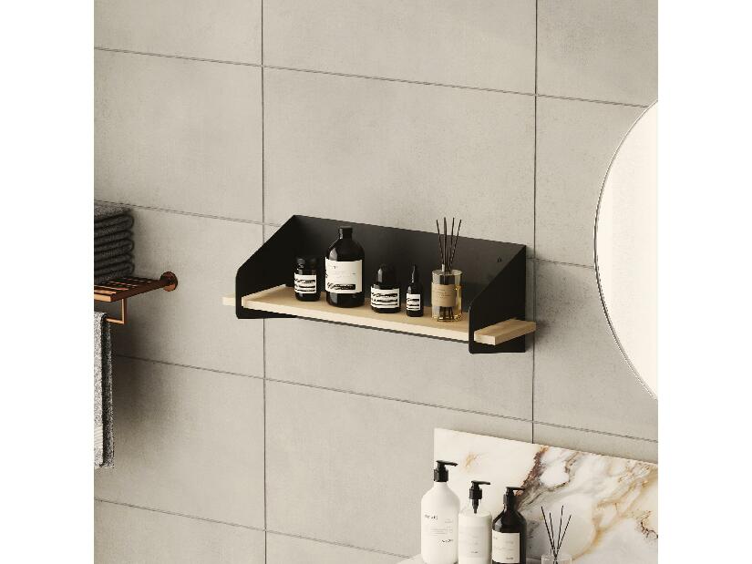 Nástěnná police Longoan 1 (černá)