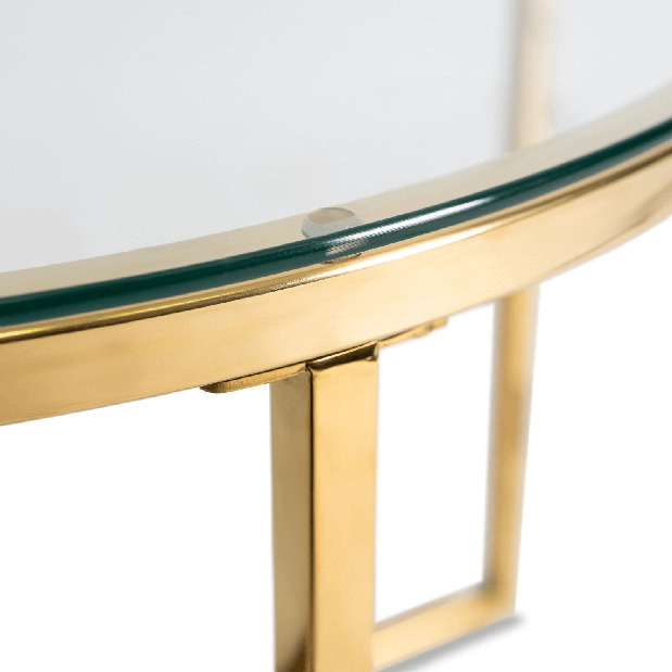 Konferenční stolek Fragmento (transparentní + zlatá)