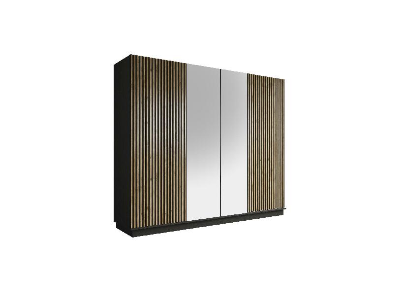 Šatní skříň Franc 80 (černé dřevo + borovice atlantická)