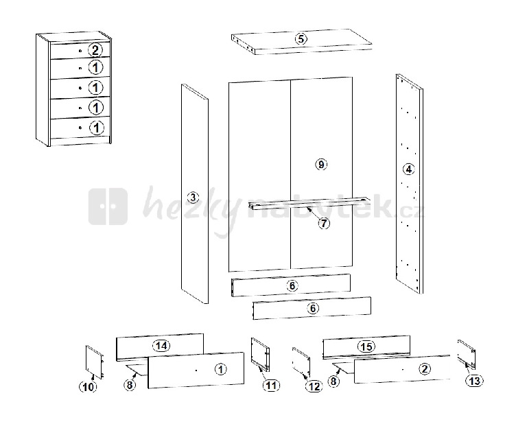 Komoda BRW Lendi KOM5S