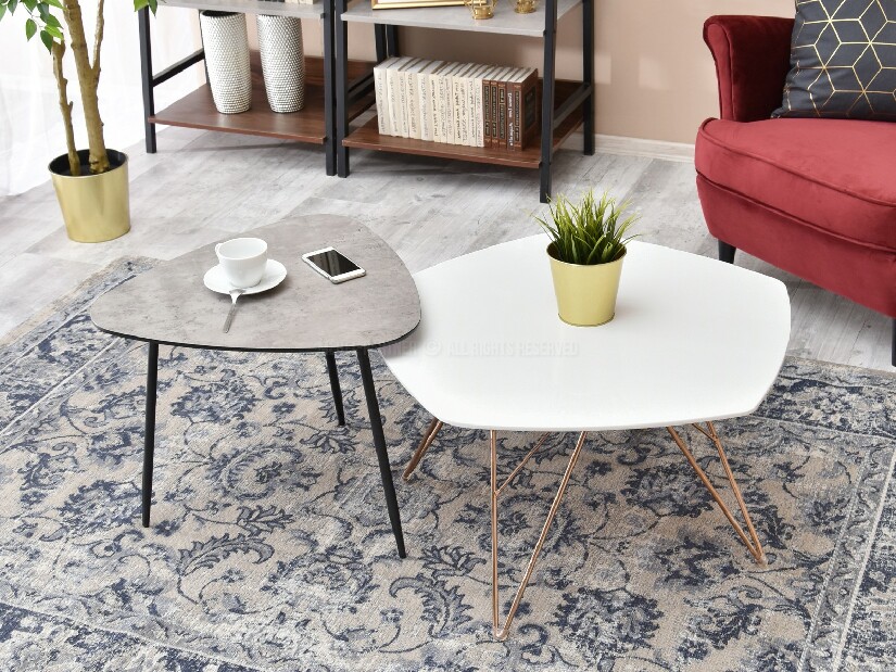 Konferenční stolek Petal Zest Xl (bílá + černá)