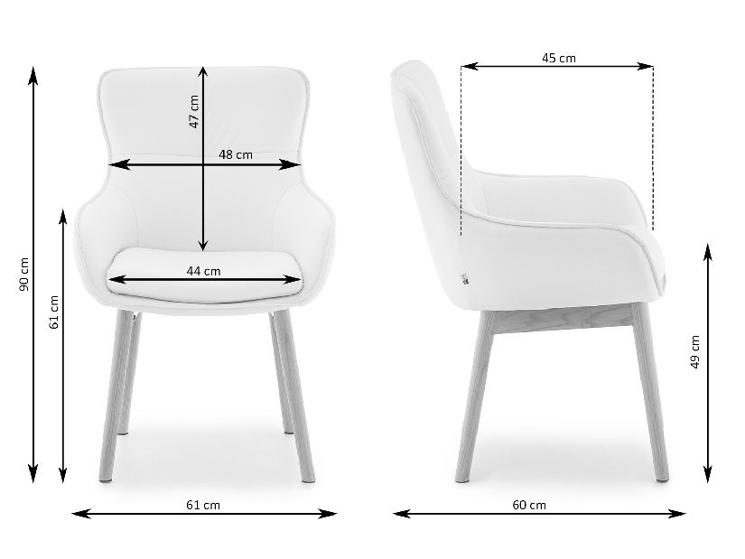 Jídelní židle Camisetas (černá + dub)