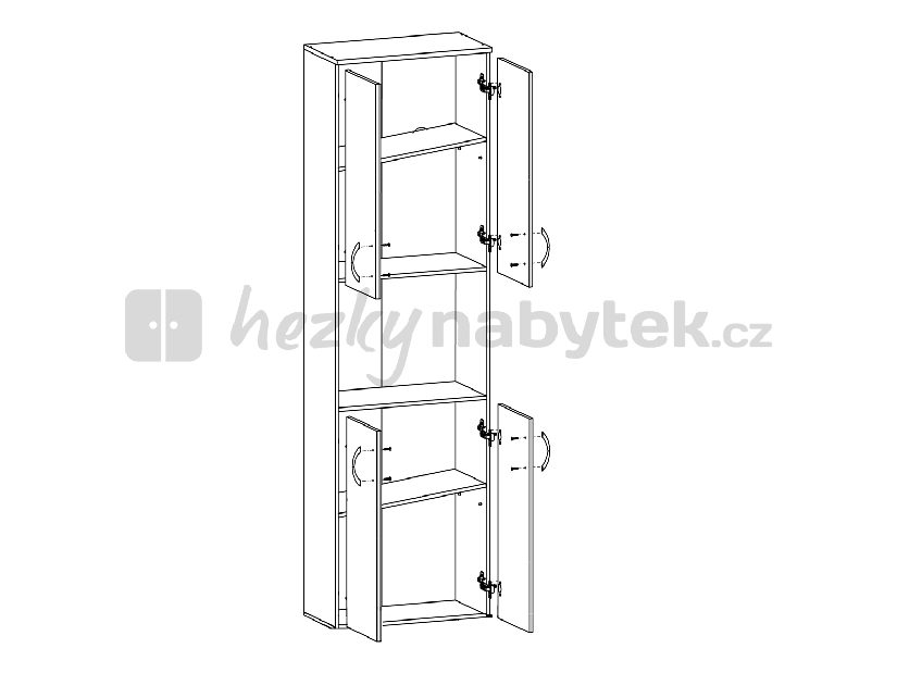 Policová skříň BRW Atriss REG4D