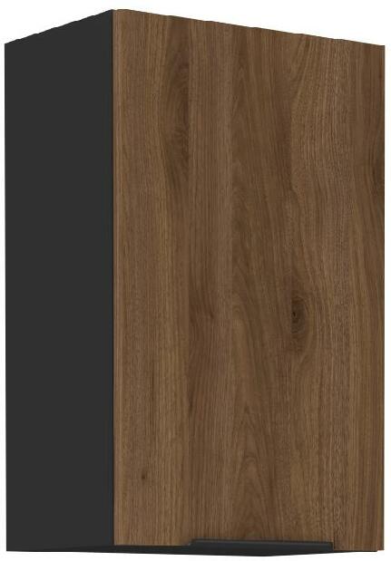 Horní kuchyňská skříňka Manana 45 G 72 1F (korpus: černá matná + fronta: ořech okapi)