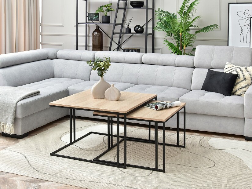 Set 2 konferenčních stolků Destapamos (černá)