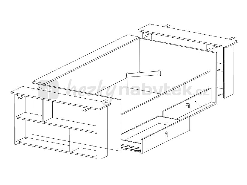 Jednolůžková postel 90 cm Vety