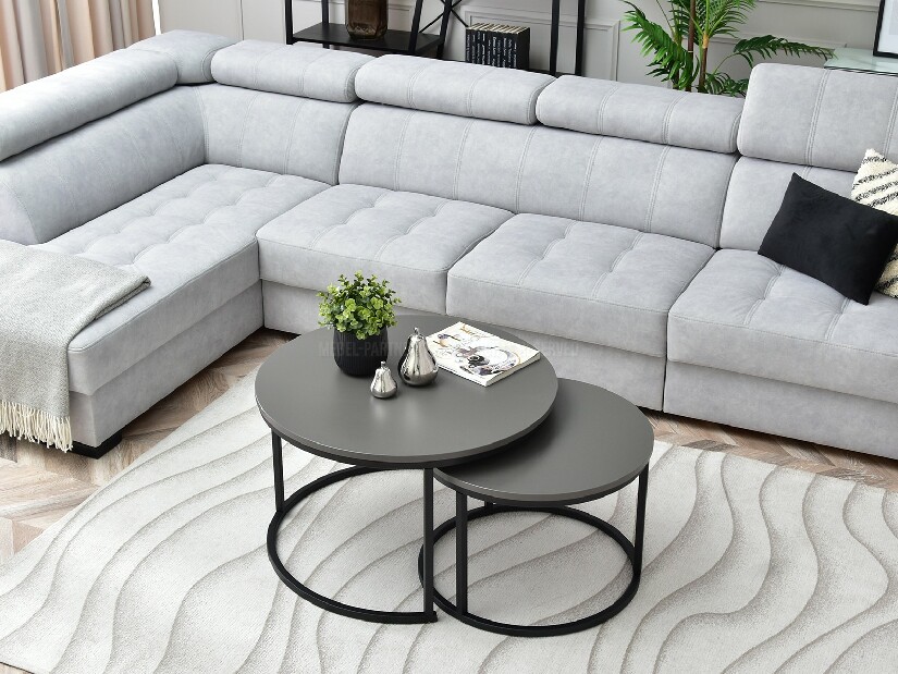 Set 2 konferenčních stolků Novedosa (grafitová + černá)