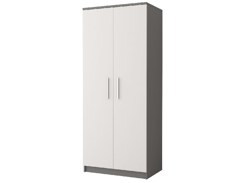 Šatní skříň Oleg II (bílá + šedá)