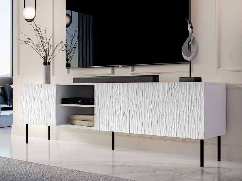 TV skříňka/stolek Lomaller (bílá + černá)