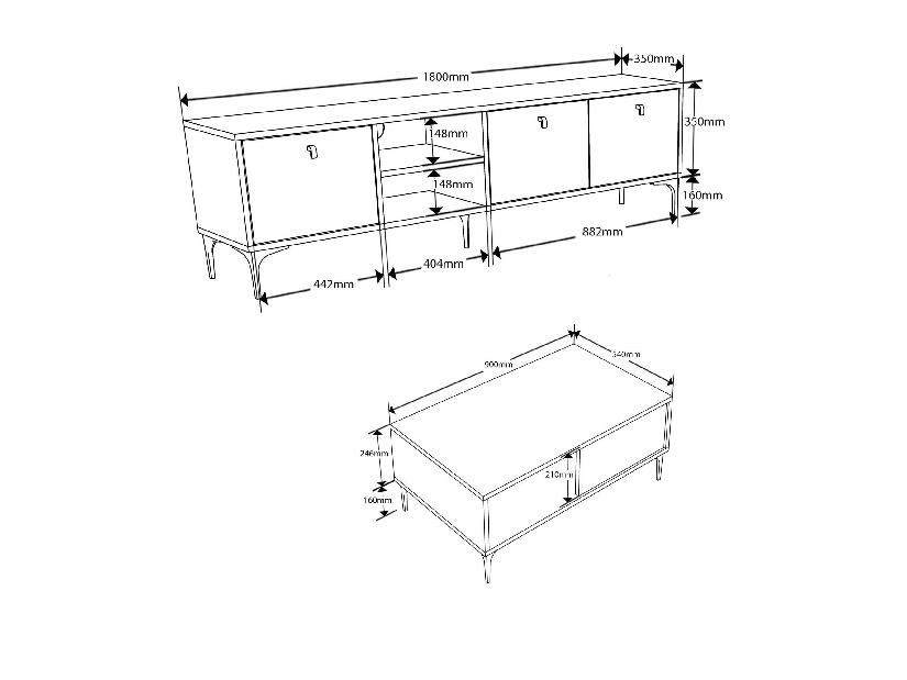 Sestava nábytku do obývacího pokoje Settle 1 (dub)