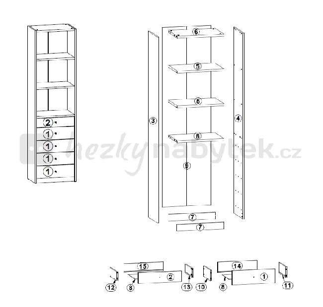 Regál BRW Lendi REG5S/53