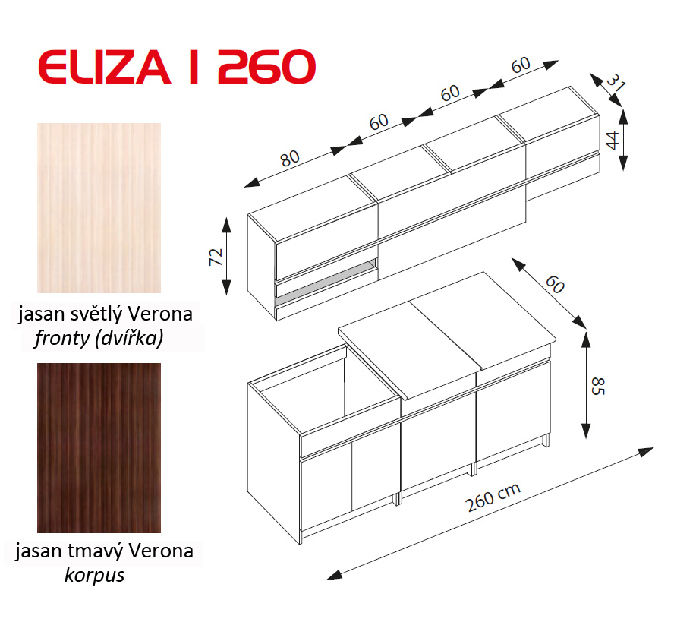 Kuchyně Eliza 1 260 cm