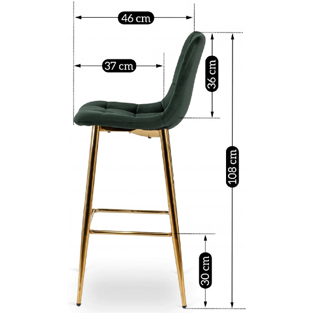 Jídelní židle Abisales (zelená)