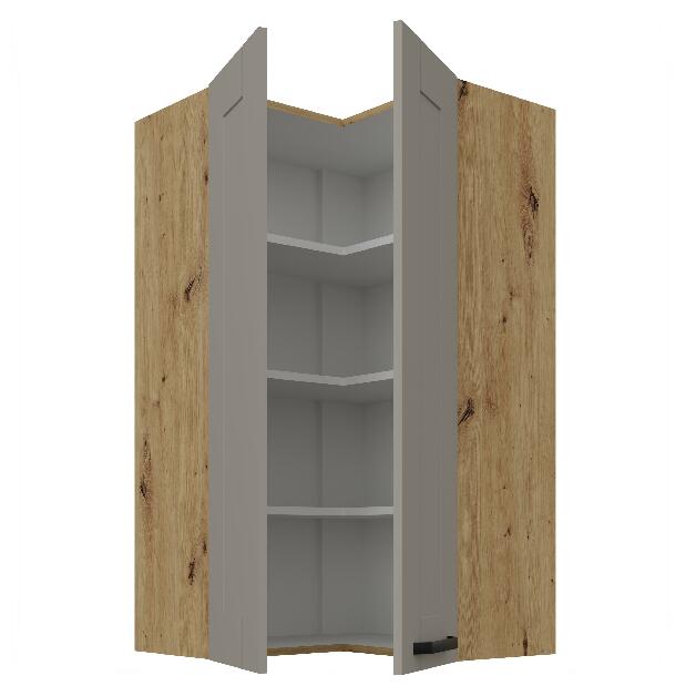 Horní rohová kuchyňská skříňka Lucid 60x60 GN-108 2F (90°) (korpus: dub artisan + fronta: mdf claygrey)