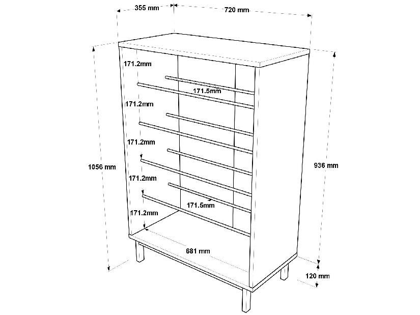  Skříňka na boty Abbygail 1 (antracit)