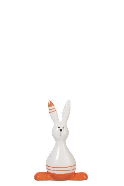 Dekorace do domácnosti (bílá + oranžová) 20x7x13cm