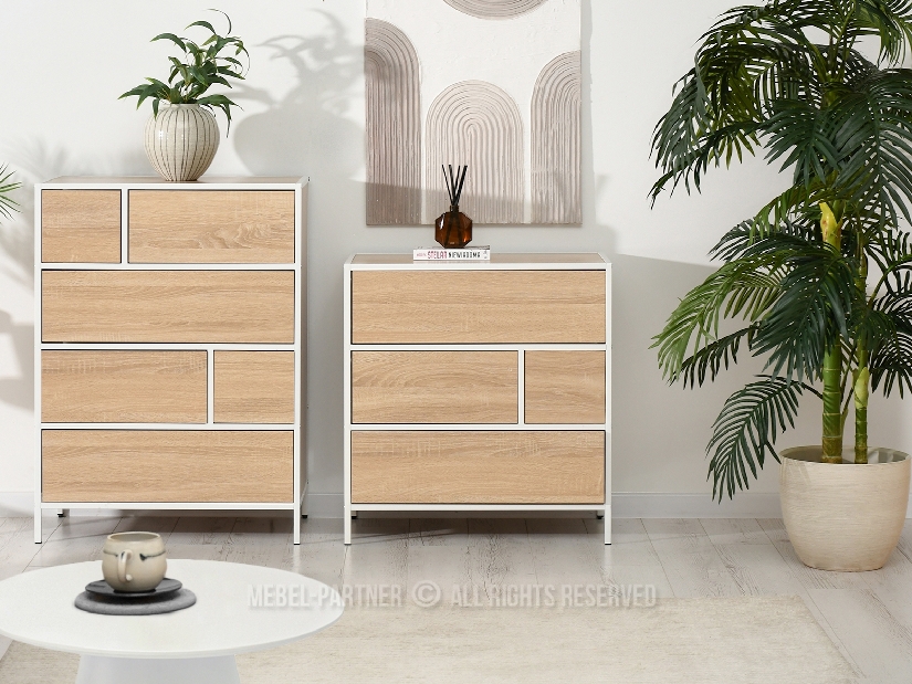 Komoda Soren Kom (sonoma + bílá)