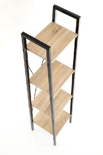 Regál Neda (přírodní dřevo + černá)