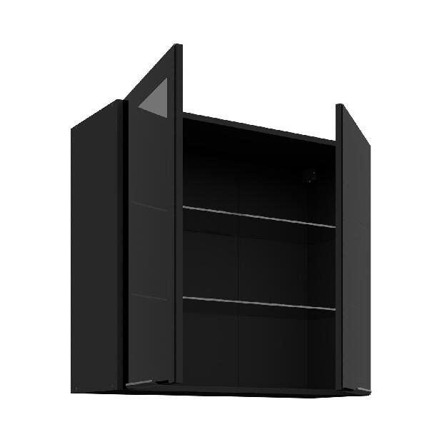 Horní kuchyňská skříňka Aaron 80 GS-72 2F (černá matná + kašmír)