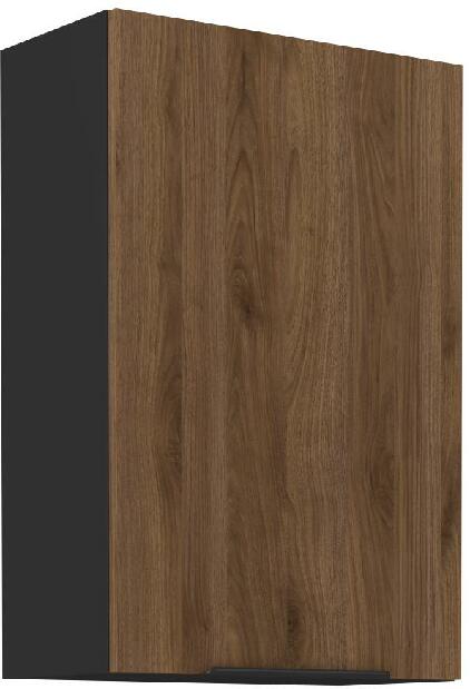 Horní kuchyňská skříňka Manana 60 G 90 1F (korpus: černá matná + fronta: ořech okapi)