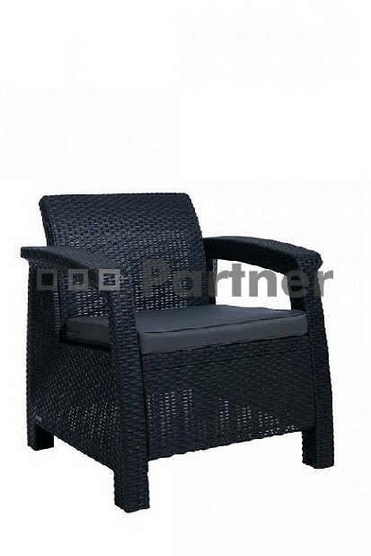 Zahradní nábytek Glasgow III. 1+4 antracit (um. ratan) *polštářky zad ZDARMA