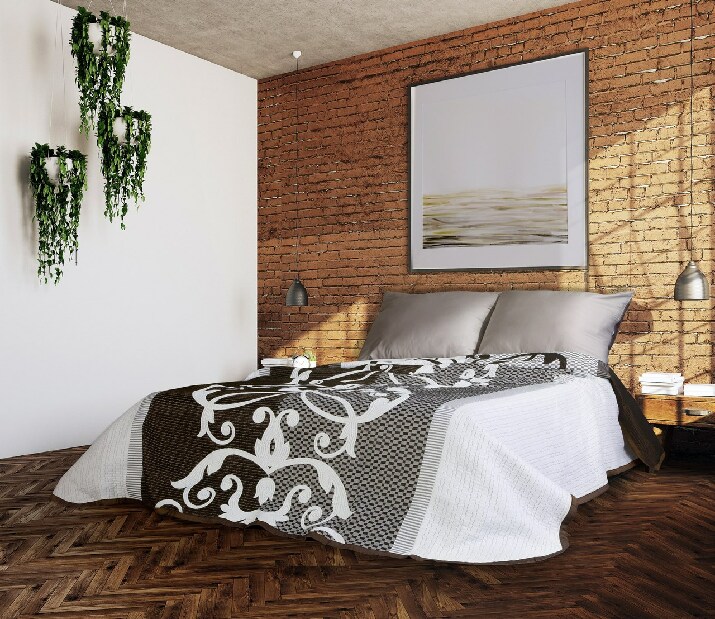 Přehoz na postel 240x220cm Simon (hnědá)