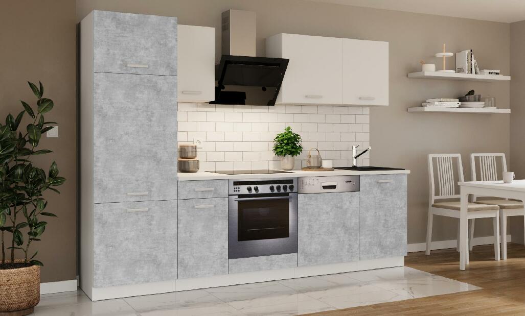 Kuchyňská linka 270 cm Tonislav Siva Bílá 270 (šedá + bílá)