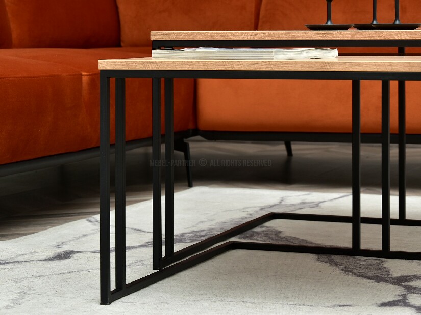 Set 2 konferenčních stolků Destapamos (zlatá + černá)