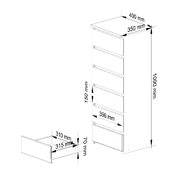 Komoda Celestial (olše)