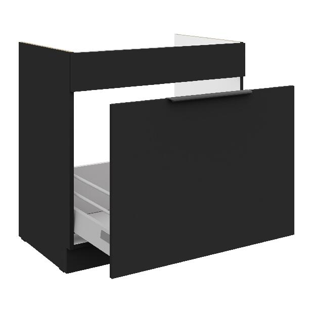 Dolní kuchyňská skříňka pod dřez Sienla 80 ZL 1S BB (černá matná)