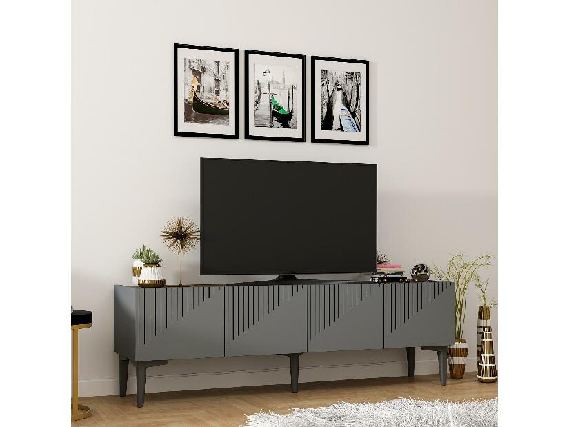 TV stolek/skříňka Tomune 4 (antracit + ořech)