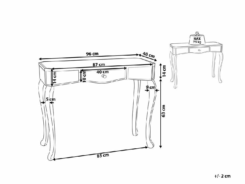 Stolek Cason (stříbrná)