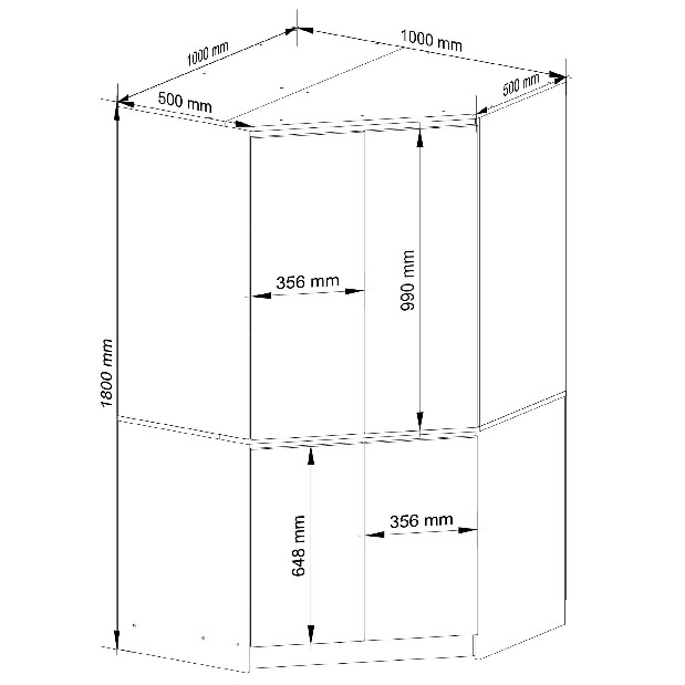 Rohová šatní skříň Sumergible (dub artisan)