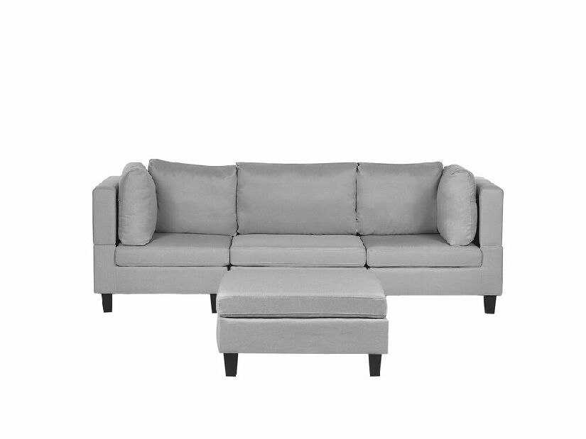 Modulární pohovka FELLE (polyester) (světle šedá) (pro 3 lidi) (s taburetem)