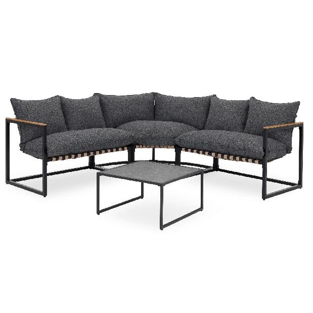 Zahradní set Torpemente (černá + šedá) (pro 4 osoby)