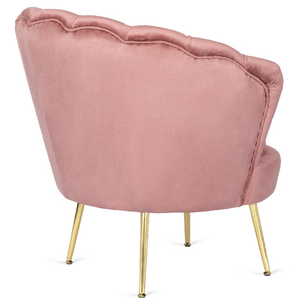 Křeslo Guarida (růžová) (s taburetkou)