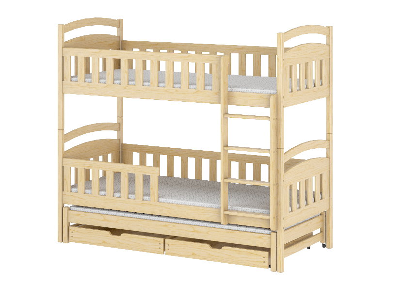 Dětská postel 90 cm ANNETT (s roštem a úl. prostorem) (borovice)