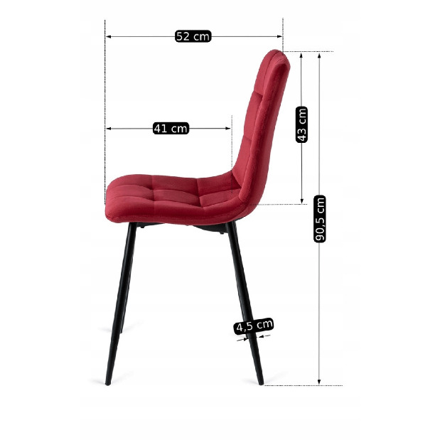 Jídelní židle Permite (bordó)
