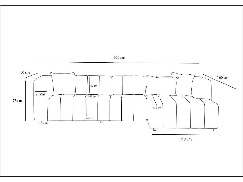 Rohová sedačka Beyzometta (L) (šedá)