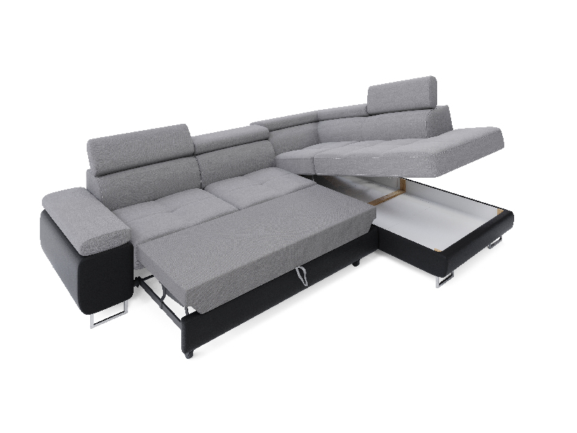 Rohová sedací souprava Ascend L (šedá + černá) (P)