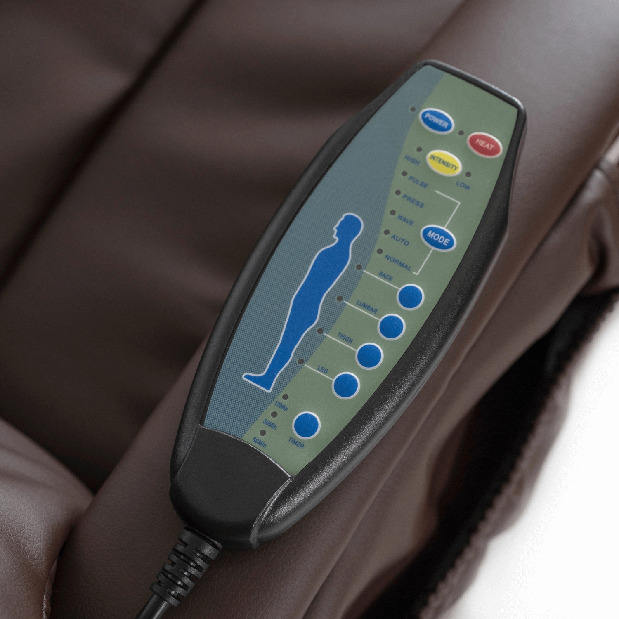  Masážní křeslo s taburetkou Canole (hnědá)