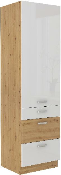 Potravinová kuchyňská skříňka Arryn 60 DKS-210 1F 3S (korpus: dub artisan / fronta: lesk bílý)
