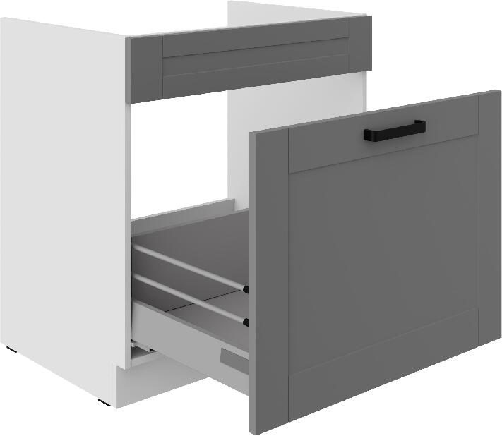 Dolní kuchyňská skříňka pod dřez Lucid 80 ZL 1S BB (korpus: bílá + fronta: mdf dustgrey)