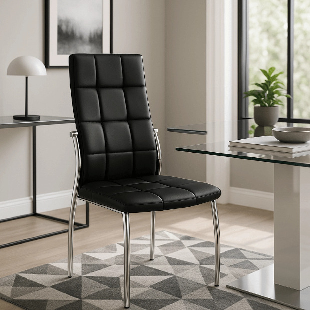 Jídelní židle Marinaleda (černá ekokůže)