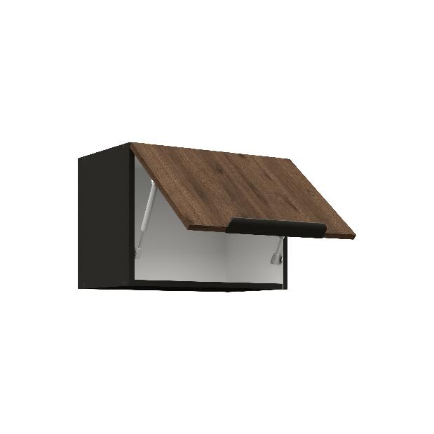 Horní kuchyňská skříňka Manana 50 GU 36 1F (korpus: černá matná + fronta: ořech okapi)