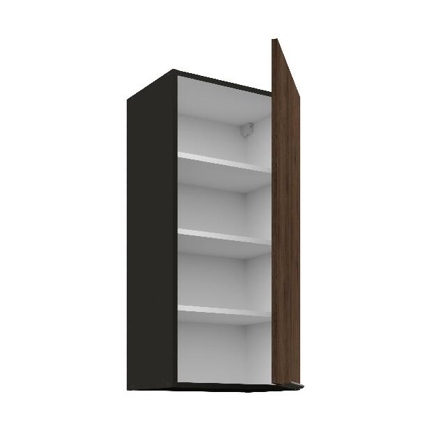 Horní kuchyňská skříňka Manana 45 G 90 1F (korpus: černá matná + fronta: ořech okapi)