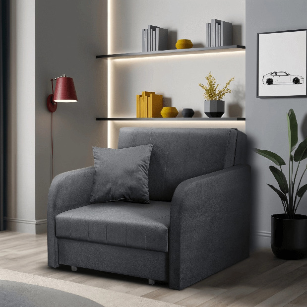  Rozkládací křeslo 2 ks Verne 1 (šedá)