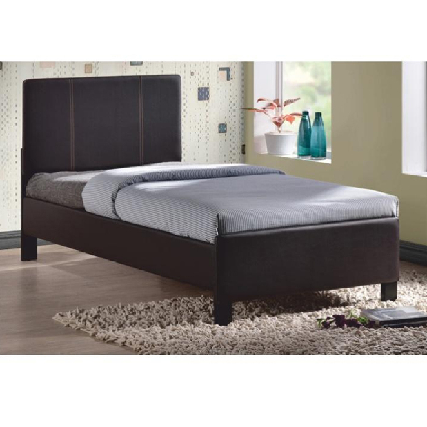 Jednolůžková postel 90 cm Coson (hnědá) (s roštem)