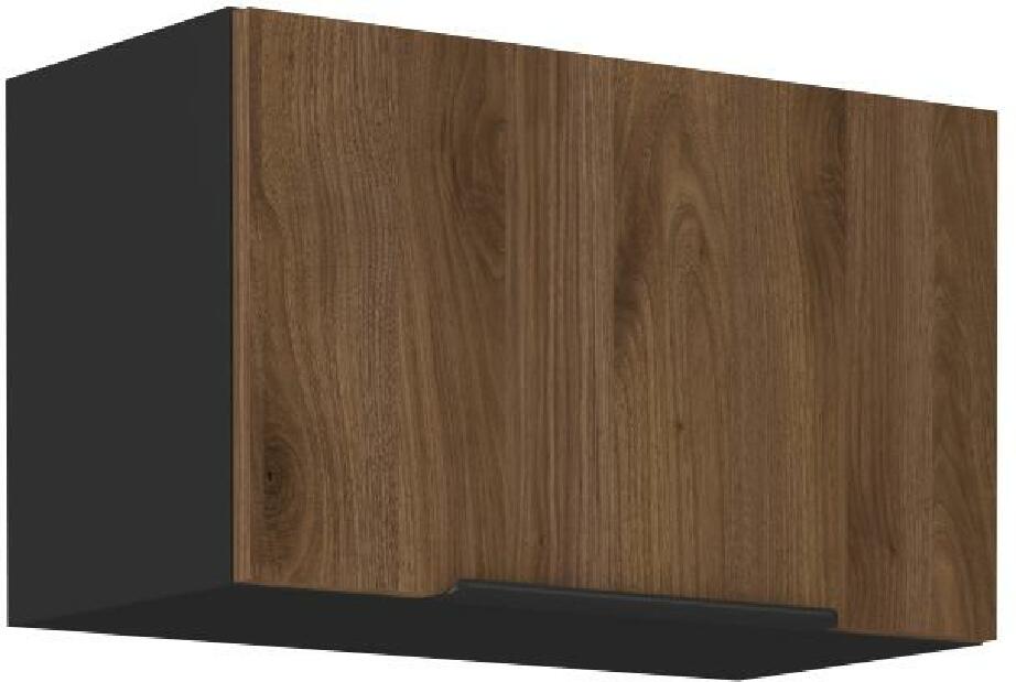 Horní kuchyňská skříňka Manana 60 GU 36 1F (korpus: černá matná + fronta: ořech okapi)
